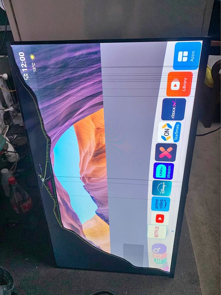 Dixon 42 inch smart tv got ink on screen inside