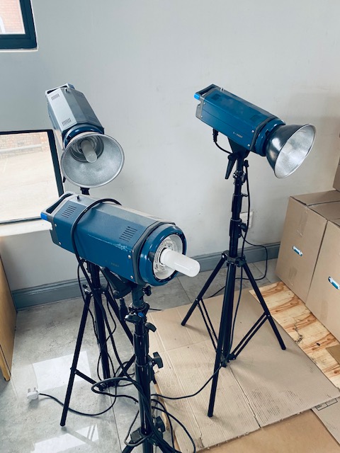 Photographic studio flash kits with soft boxes Photographic studio flash kits with soft boxes