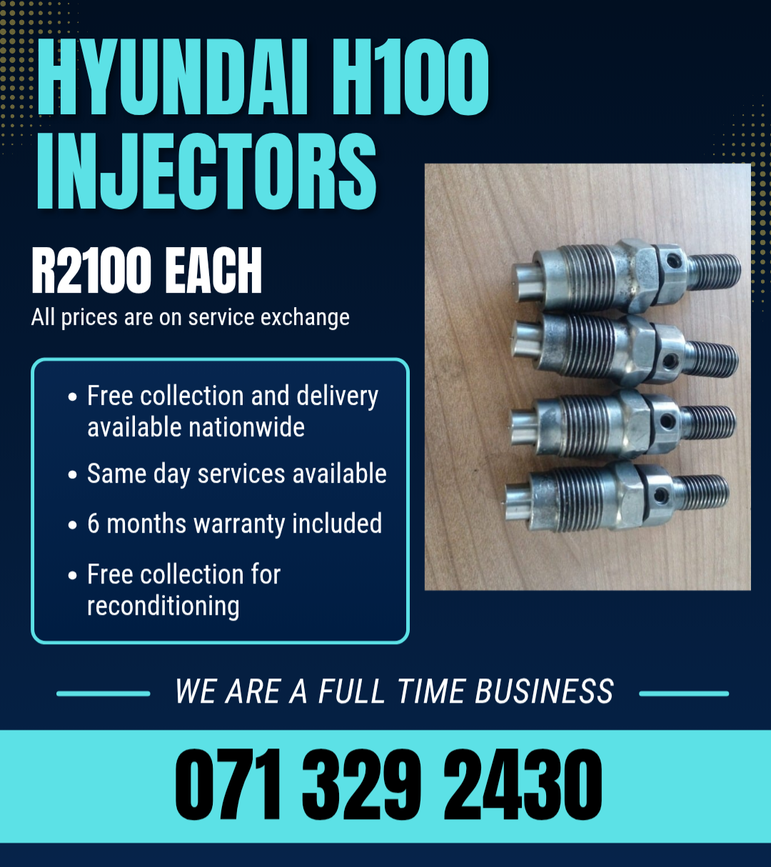 HYUNDAI H100 DIESEL INJECTORS FOR SALE WITH WARRANTY - Private Seller HYUNDAI H100 DIESEL INJECTORS FOR SALE WITH WARRANTY - Private Seller