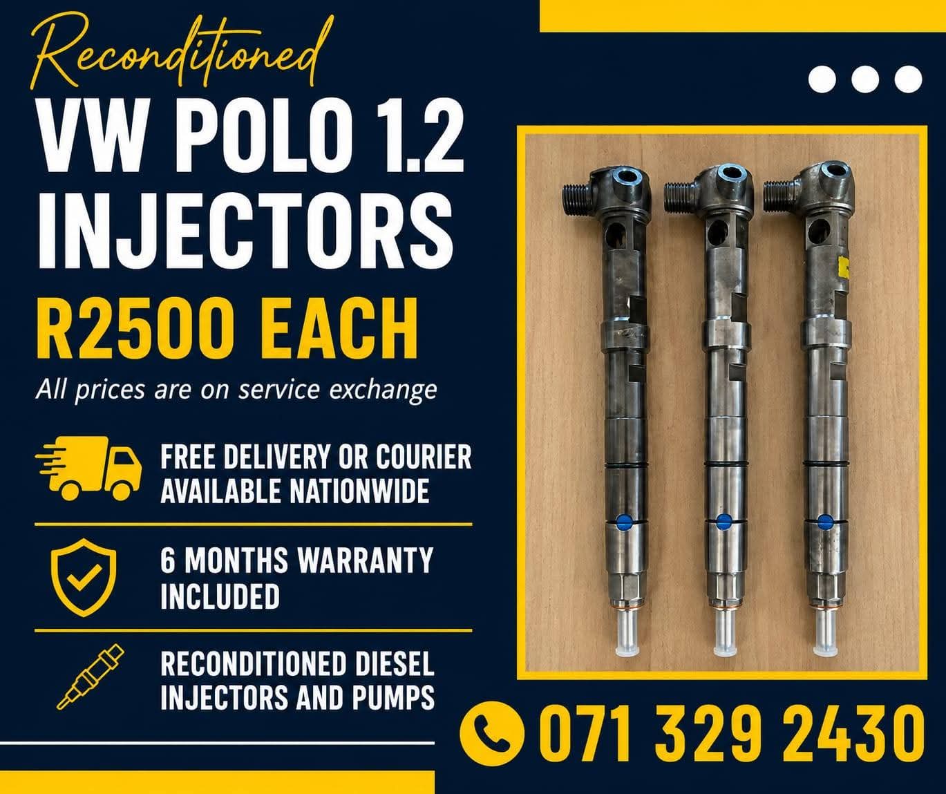 VW POLO 1.2 DIESEL INJECTORS FOR SALE WITH WARRANTY - Private Seller VW POLO 1.2 DIESEL INJECTORS FOR SALE WITH WARRANTY - Private Seller