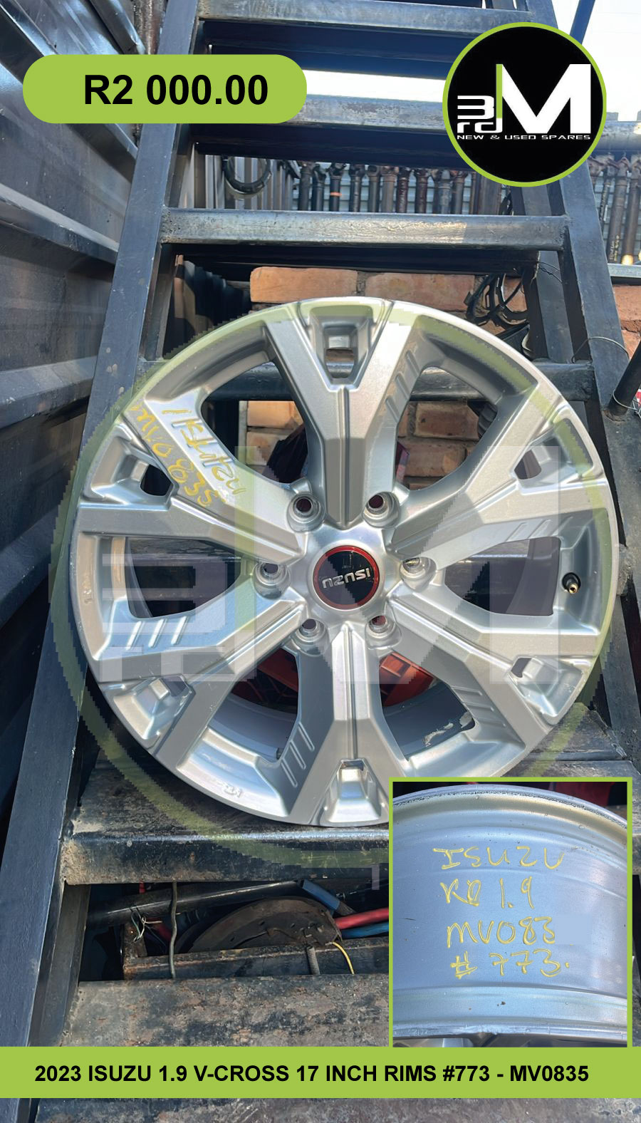 MV0835-2023 ISUZU 1.9 V-CROSS 17 INCH RIMS-773 - Private Seller MV0835-2023 ISUZU 1.9 V-CROSS 17 INCH RIMS-773 - Private Seller