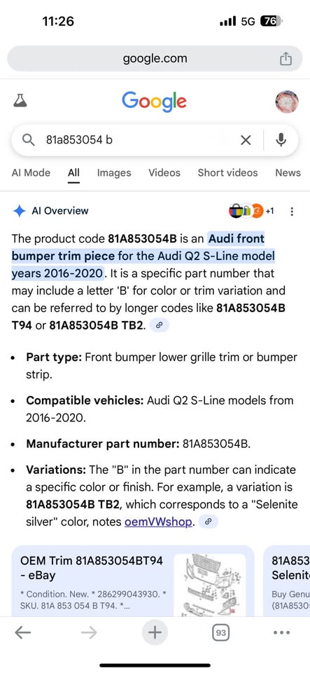 Audi Q2 S-Line fog light cover 2016-2020. - Private Seller Audi Q2 S-Line fog light cover 2016-2020. - Private Seller