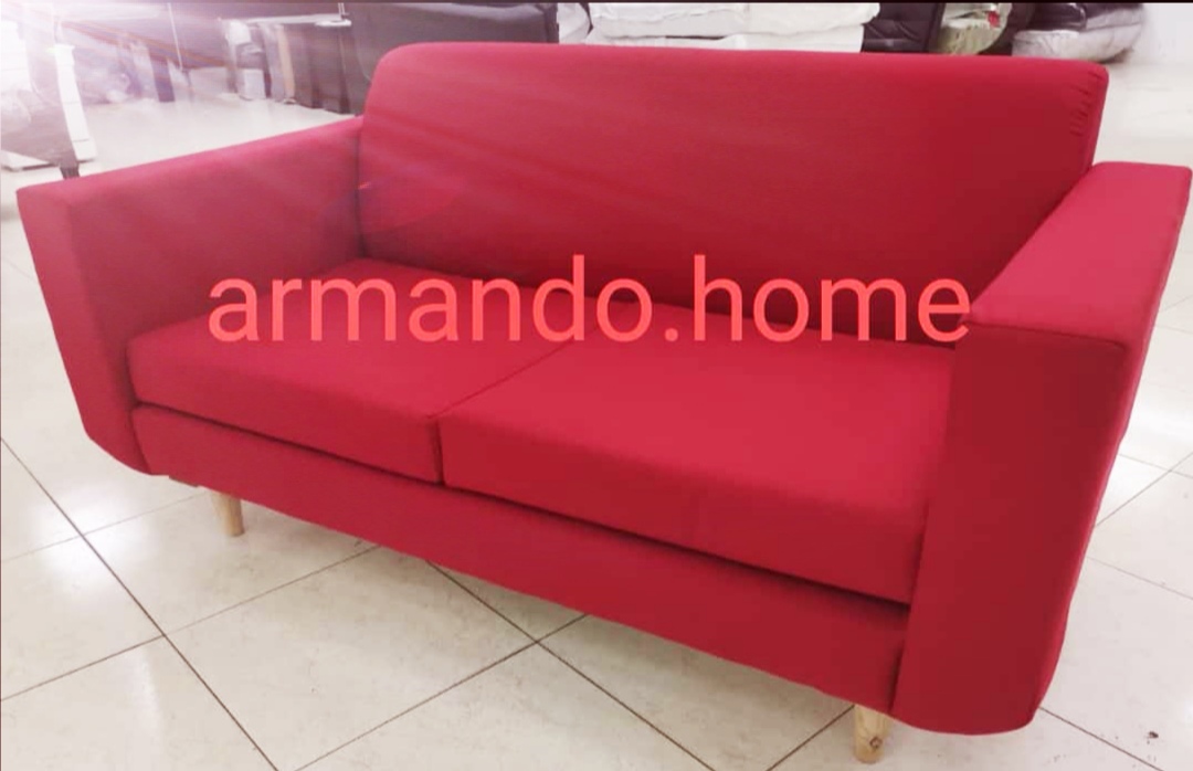 Modern red fabric couch
