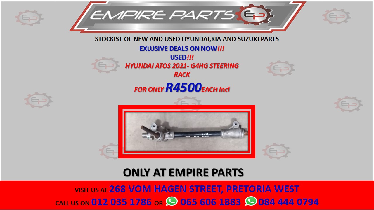 HYUNDAI ATOS 2021 G4HG STEERING RACK - Private Seller HYUNDAI ATOS 2021 G4HG STEERING RACK - Private Seller