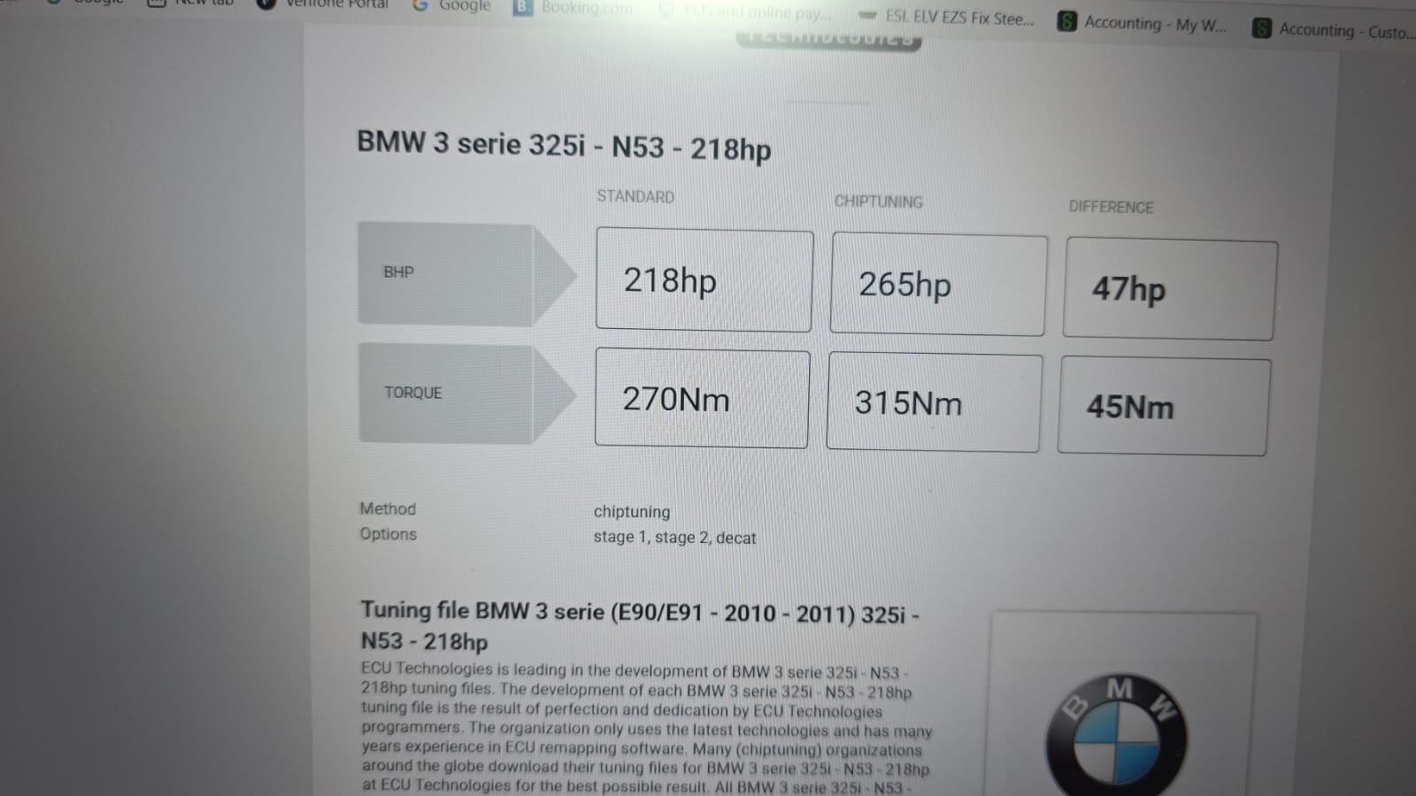 BMW E90 325i 2011 Model