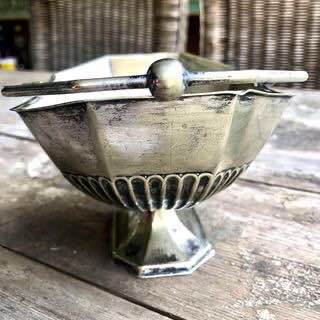 Beautiful Antique Silver plated footed sugar / sweets or trinkets bowl.