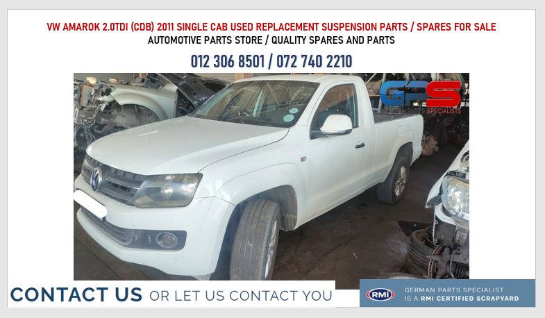 VW Amarok 2.0TDI (CDB) 2011 single cab used replacement suspension parts / spare - Private Seller VW Amarok 2.0TDI (CDB) 2011 single cab used replacement suspension parts / spare - Private Seller