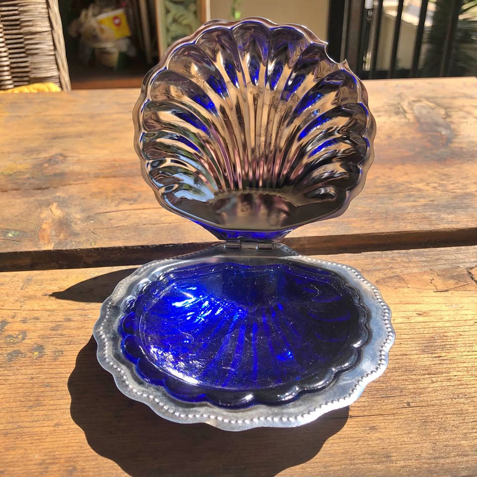 Vintage Silver Clam Butter Dish from around 70’s – excl knife Vintage Silver Clam Butter Dish from around 70’s – excl knife
