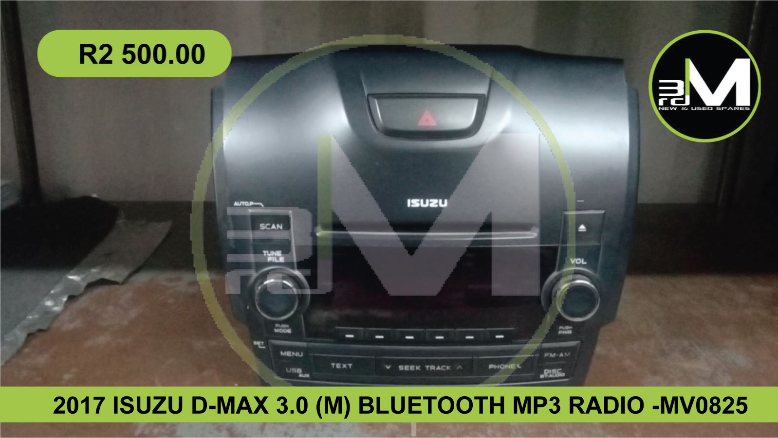 2017 ISUZU D-MAX 3.0 4X2 (M) BLUETOOTH MP3 RADIO - MV0825 - Private Seller