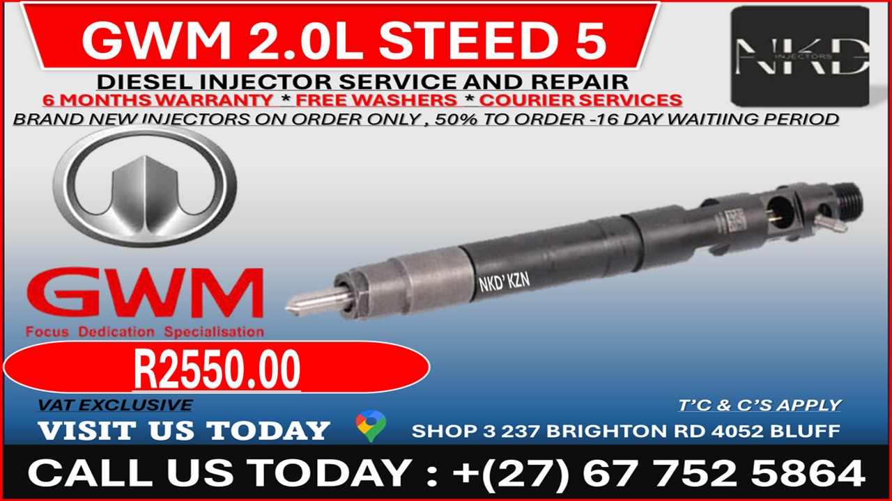 GWM 2.0L STEED 5 Diesel Injectors on Recondition - Private Seller GWM 2.0L STEED 5 Diesel Injectors on Recondition - Private Seller