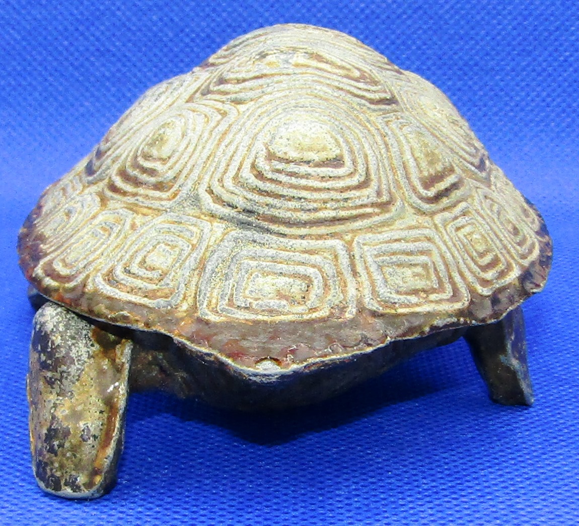 Bronzed Tortoise Trinket Box with hinged Top Shell