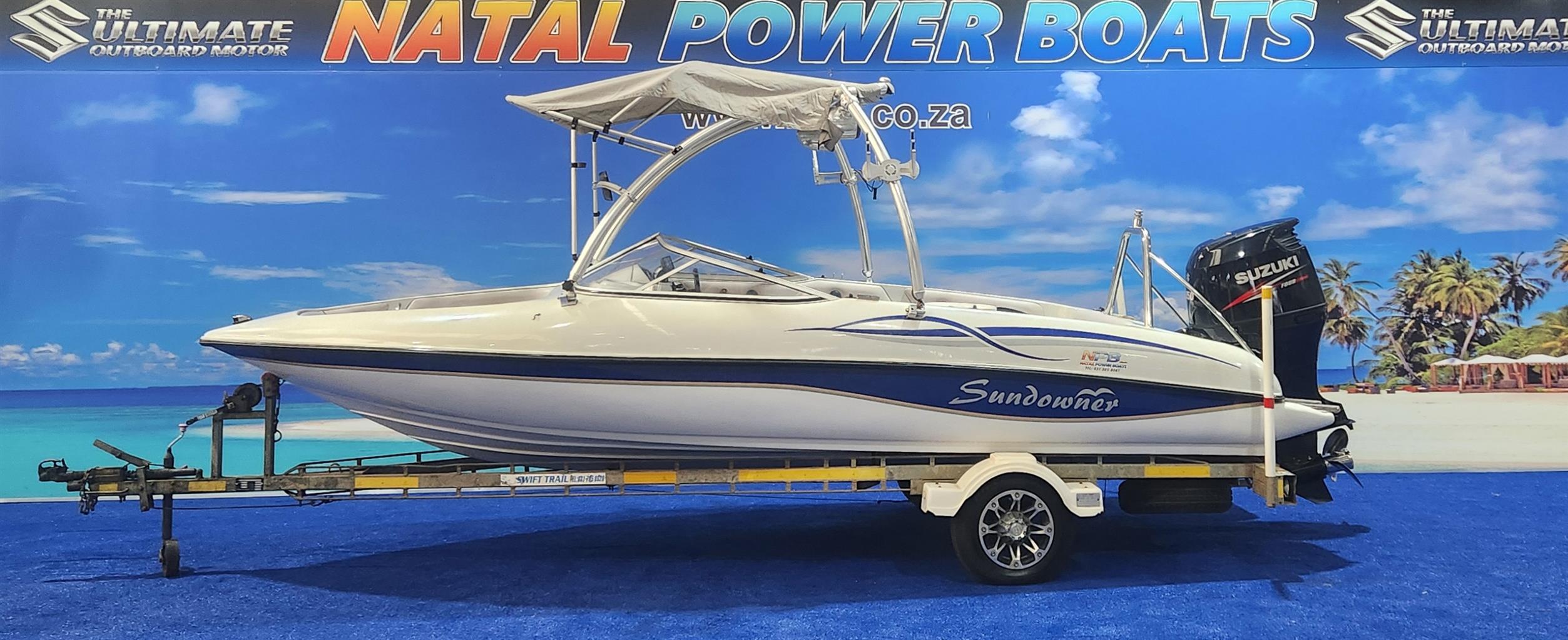 SUNDOWNER 190 ON TRAILER 150 HP SUZUKI 4 STROKE