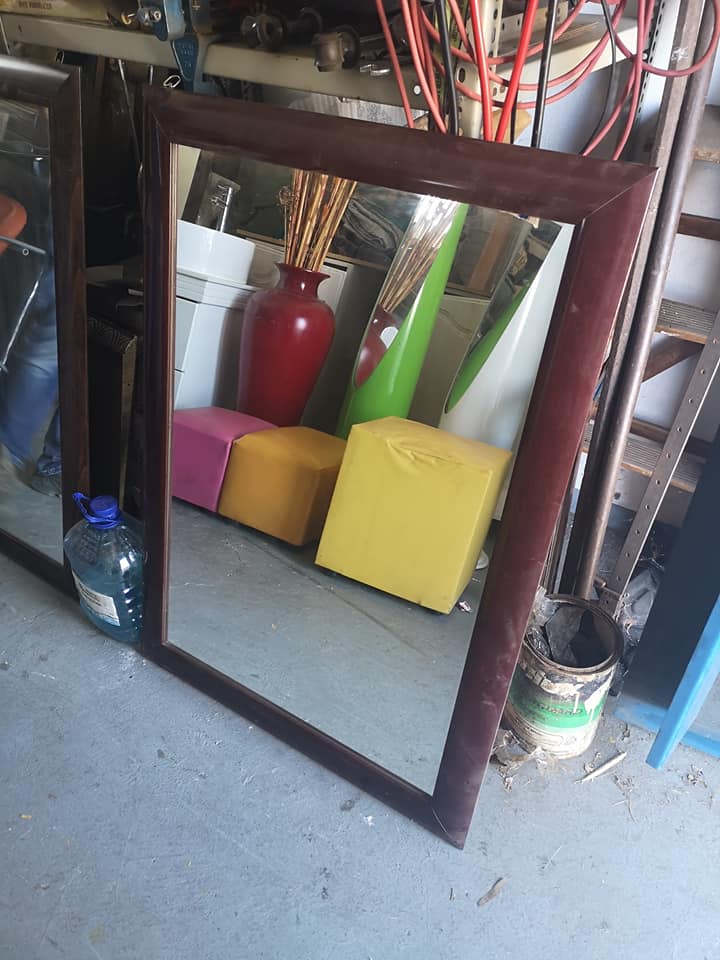 Rusted Red Framed Mirror Junk Mail