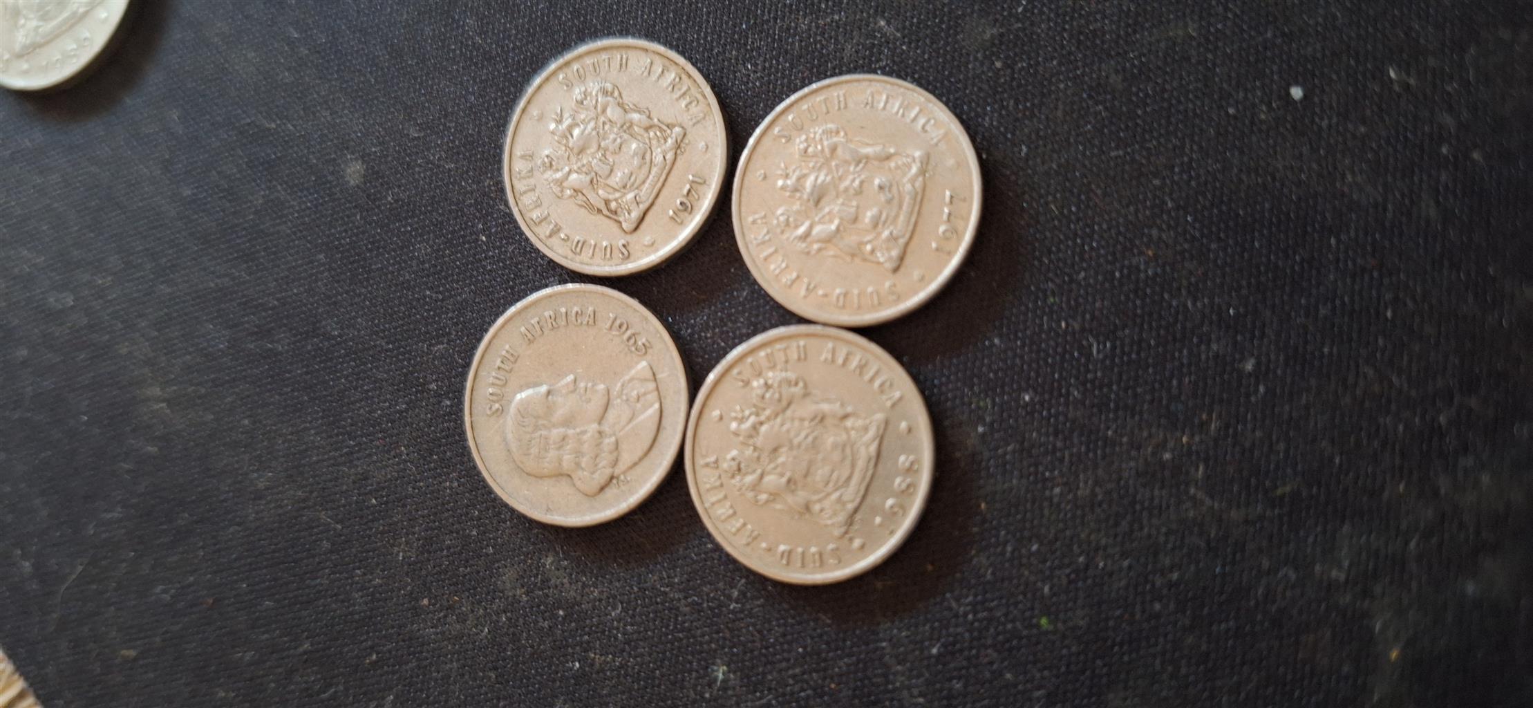 Old South African 5c and 10c coins for sale