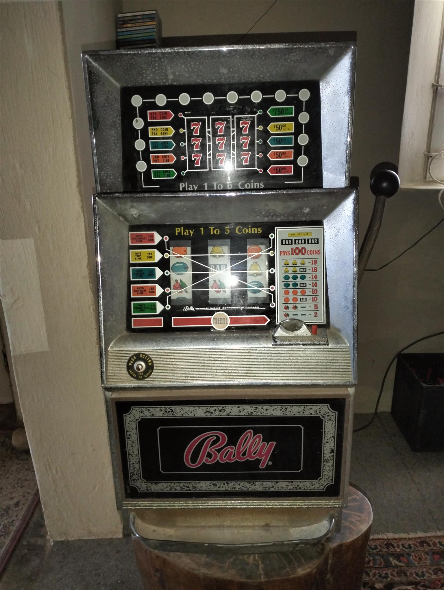 Bally one arm bandit. Collectors item made in 1852 Bally one arm bandit. Collectors item made in 1852