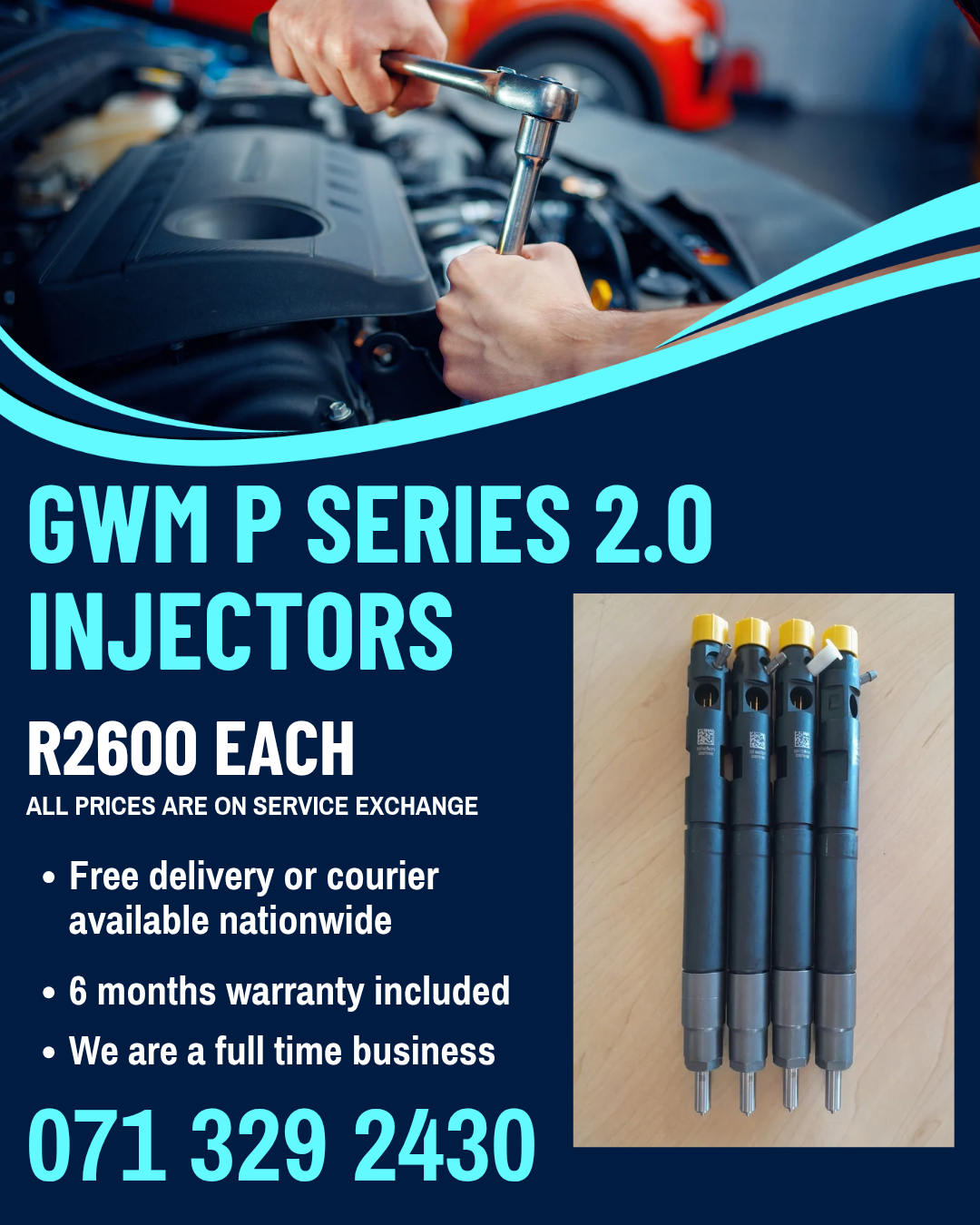 GWM P SERIES 2.0 INJECTORS FOR SALE WITH WARRANTY - Private Seller GWM P SERIES 2.0 INJECTORS FOR SALE WITH WARRANTY - Private Seller