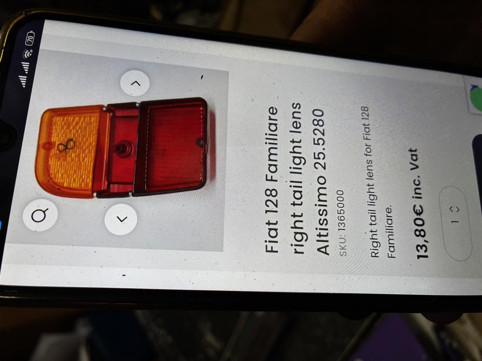 Fiat 128 Left Tail Light lamp - Private Seller