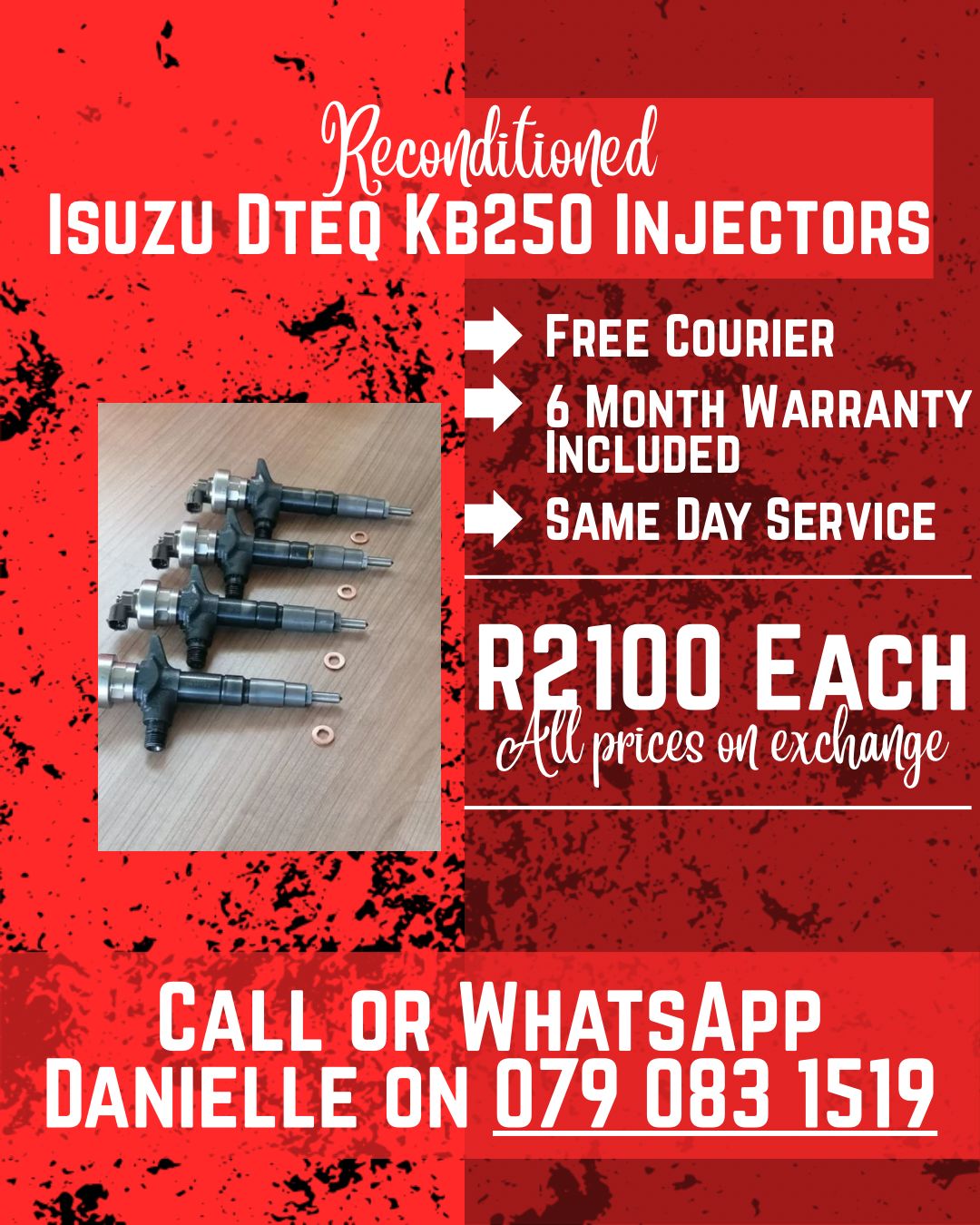 ISUZU DTEQ KB250 INJECTORS FOR SALE WITH WARRANTY INCLUDED - Private Seller ISUZU DTEQ KB250 INJECTORS FOR SALE WITH WARRANTY INCLUDED - Private Seller