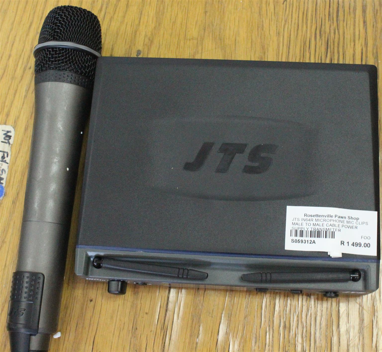 JTS IN64R MICROPHONE MIC CLIPS MALETOMALE CABLE POWER SUPPLY TRANSMETER S059312A JTS IN64R MICROPHONE MIC CLIPS MALETOMALE CABLE POWER SUPPLY TRANSMETER S059312A