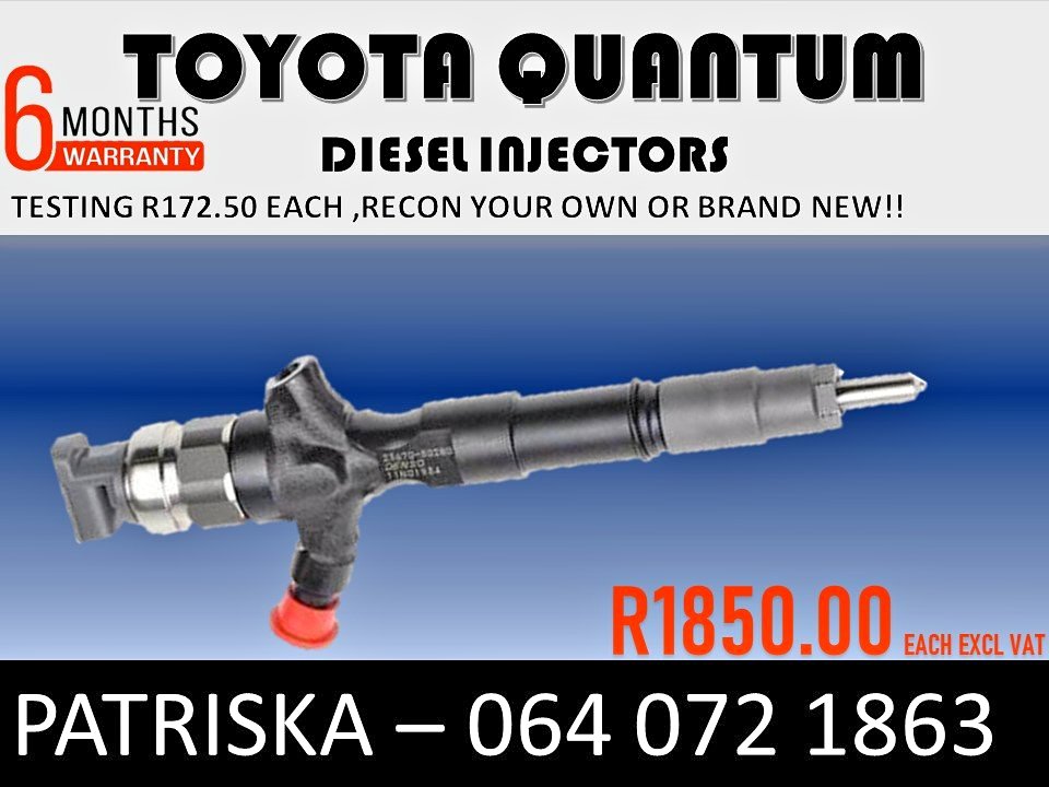 TOYOTA QUANTUM INJECTORS ,RECON YOUR OWN OR BRAND NEW FOR SALE