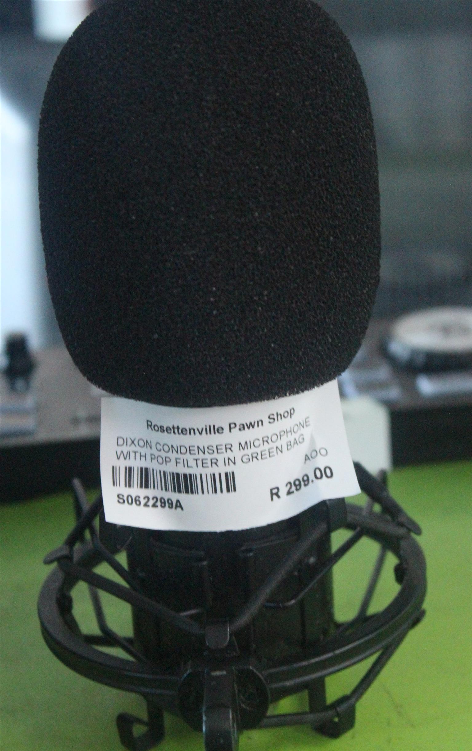 DIXON CONDESER MICROPHONE WITH POP FILTER IN GREEN BAG S062299A