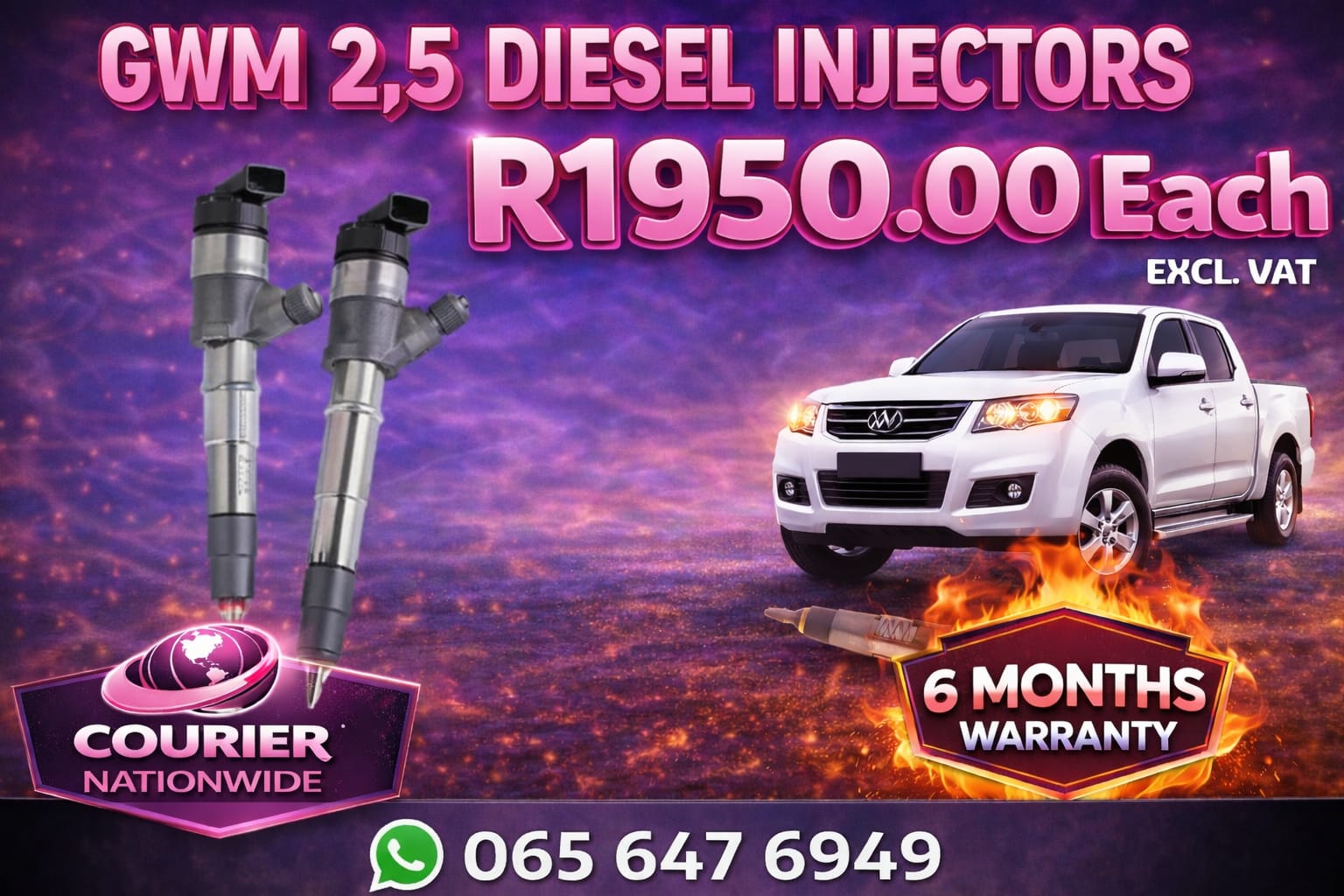 GWM 2.5 DIESEL INJECTORS - Private Seller GWM 2.5 DIESEL INJECTORS - Private Seller