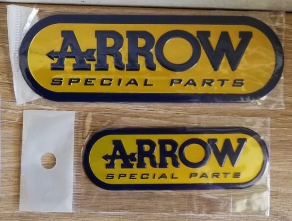 Motorcycle exhaust aluminium plate decals / metal stickers / badges
