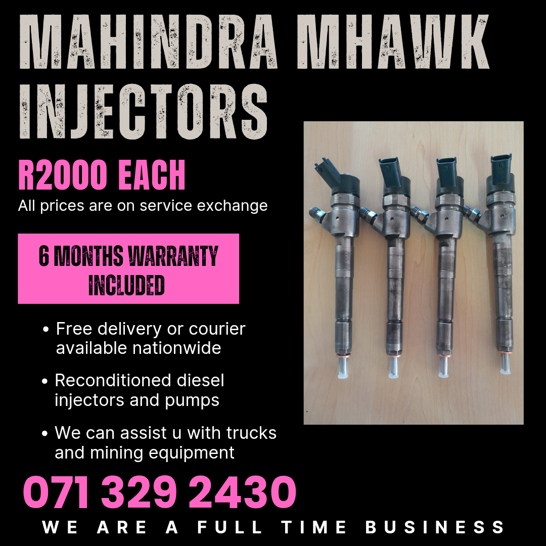 MAHINDRA MHAWK INJECTORS FOR SALE WITH WARRANTY INCLUDED - Private Seller MAHINDRA MHAWK INJECTORS FOR SALE WITH WARRANTY INCLUDED - Private Seller