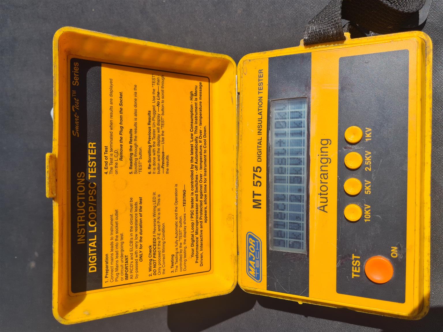 Major Tech MT 575 Digital insulation Tester 10 KV. Digital Loop / PSC ...