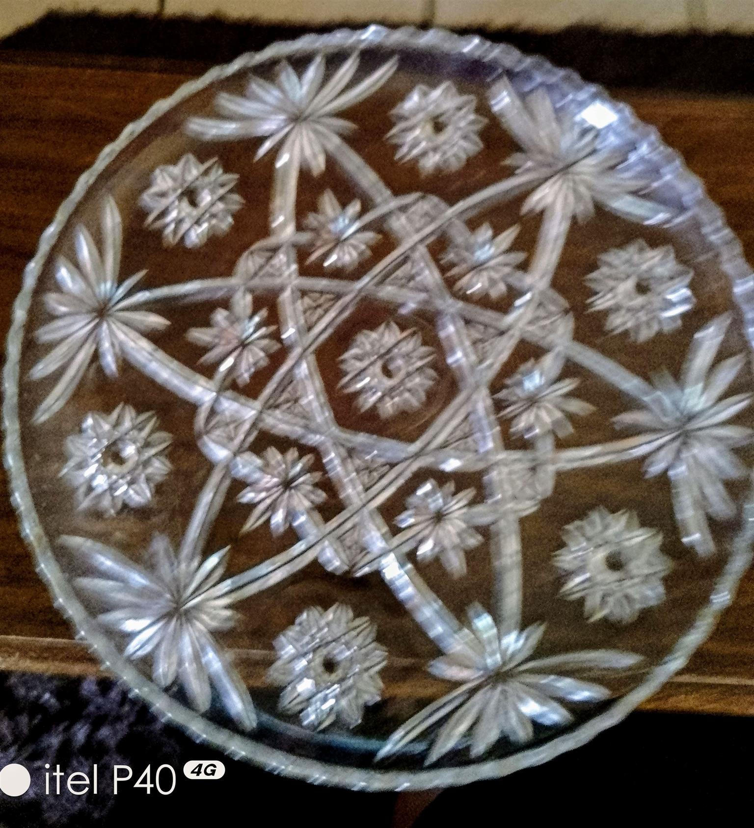 Vintage Round Glass Tray