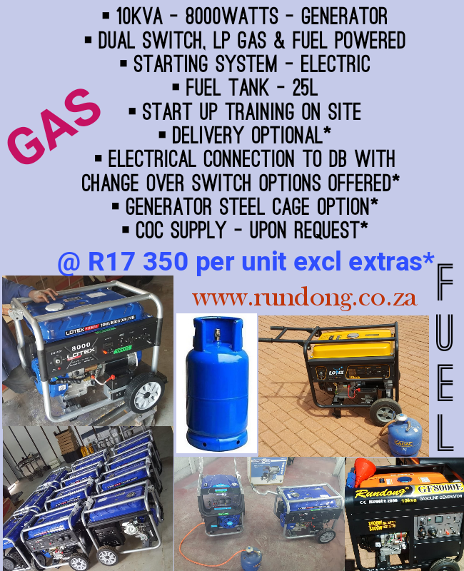 LP Gas & Fuel Operated Generators