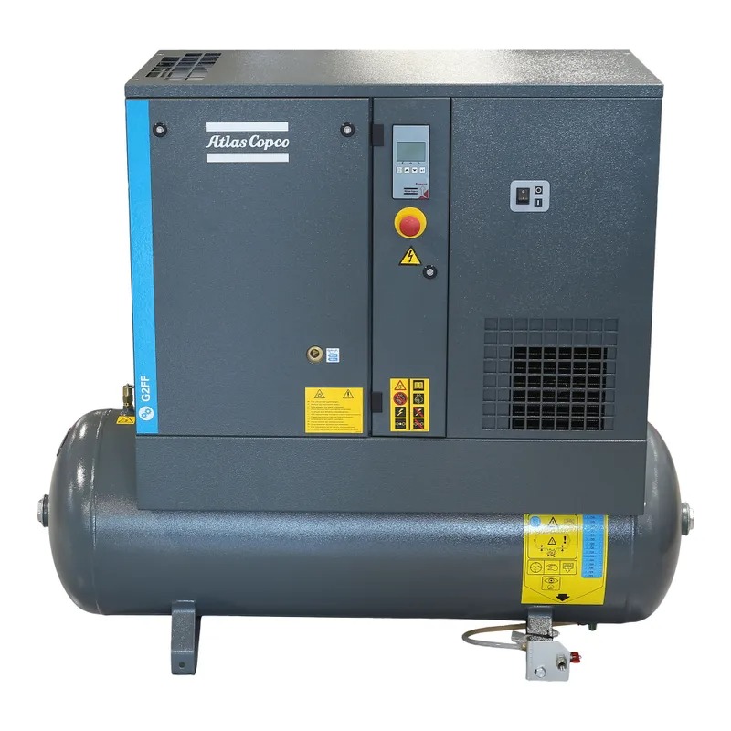 ATLAS COPCO 200L 3HP/2.2KW 220V Rotary Screw Compressor With Dryer ...