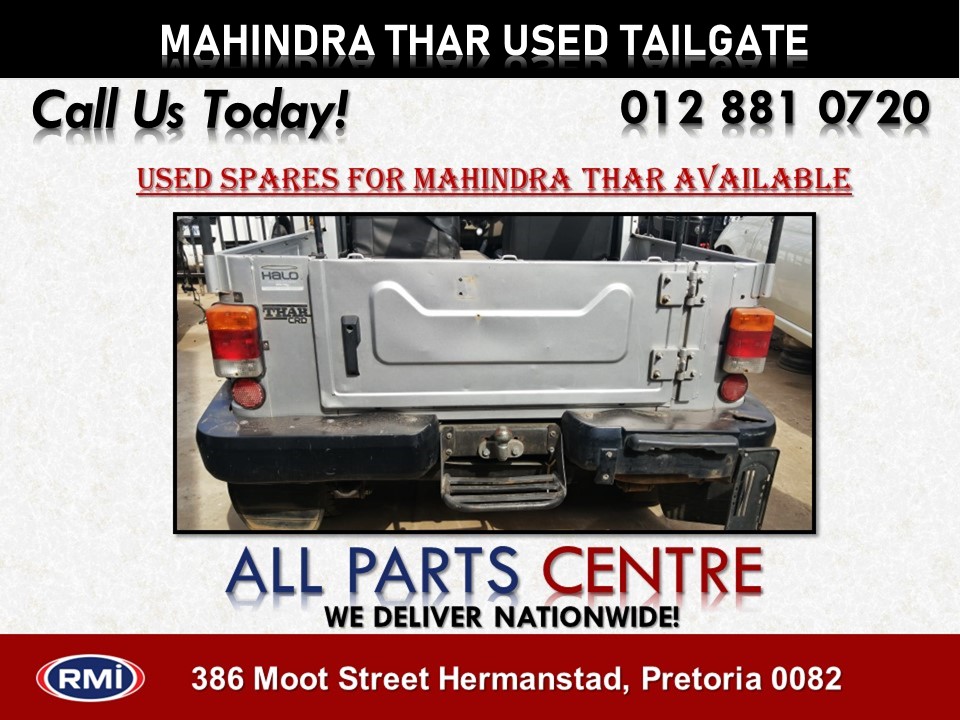 Silver Mahindra Thar Used Tailgate for Sale Silver Mahindra Thar Used Tailgate for Sale