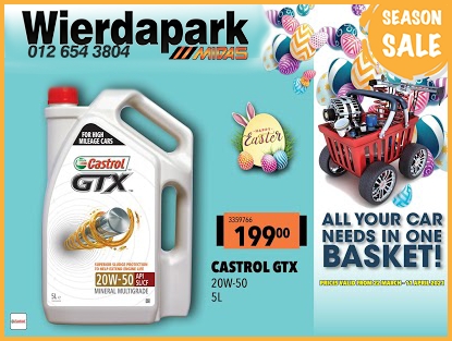 Season SALE! Get Castrol GTX for ONLY  at Wierdapark Midas!