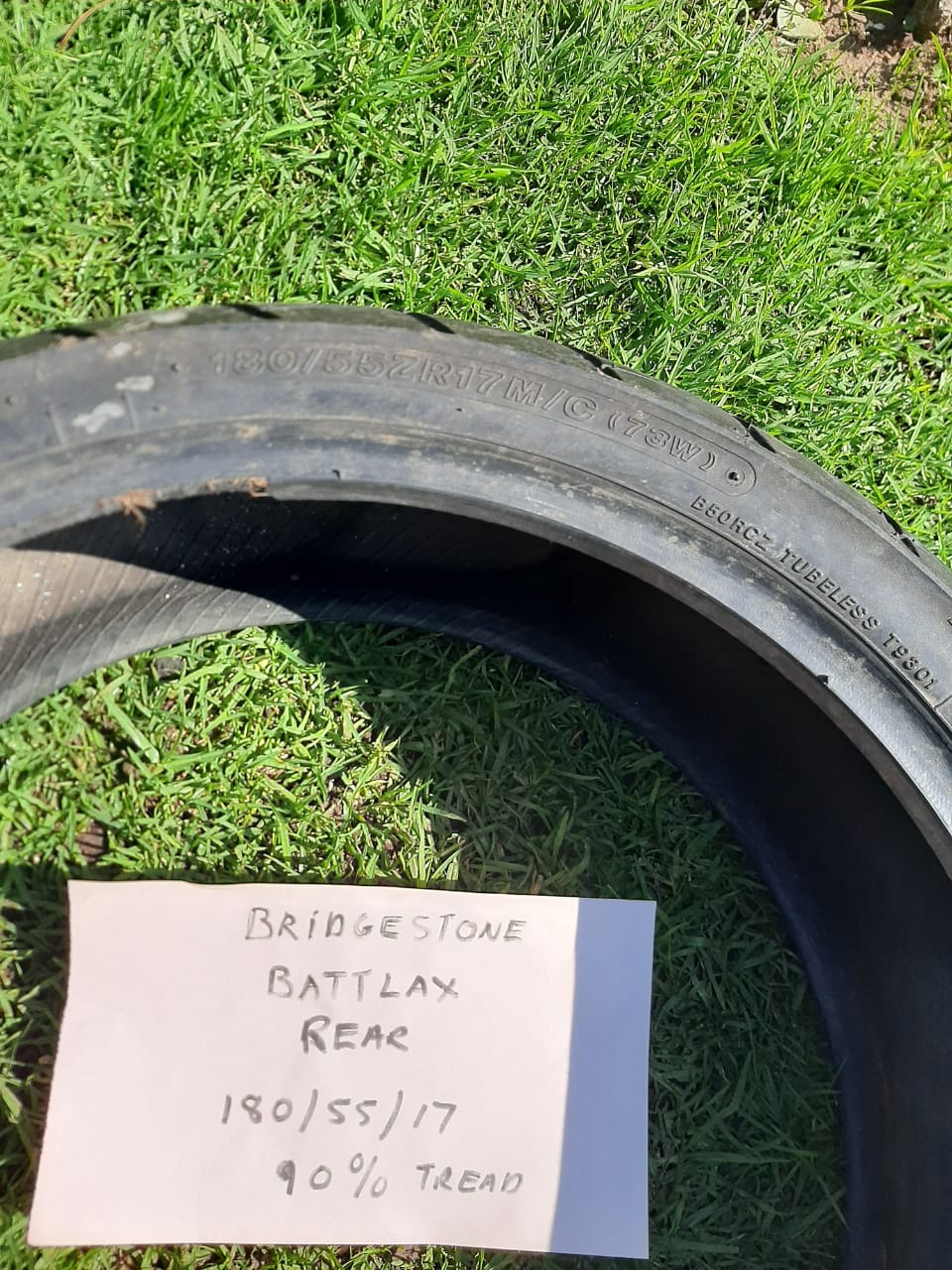 2nd Hand Rear - Bridgestone Battlax 17Inch Bike Tyre