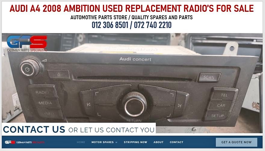 Audi A4 2008 Ambition used replacement radios for sale - Private Seller