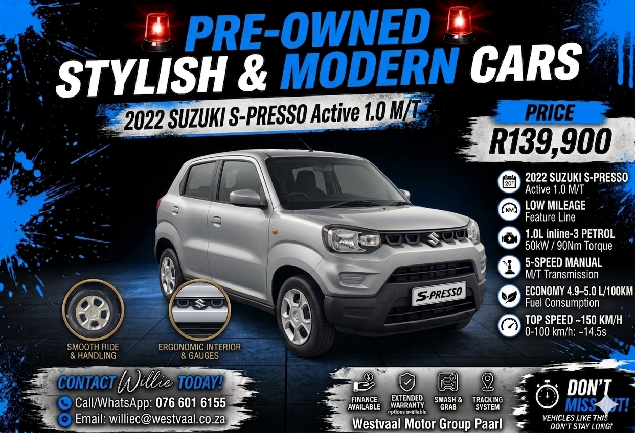 Used 2022 Suzuki S-Presso 1.0 GL manual - Private Seller Used 2022 Suzuki S-Presso 1.0 GL manual - Private Seller