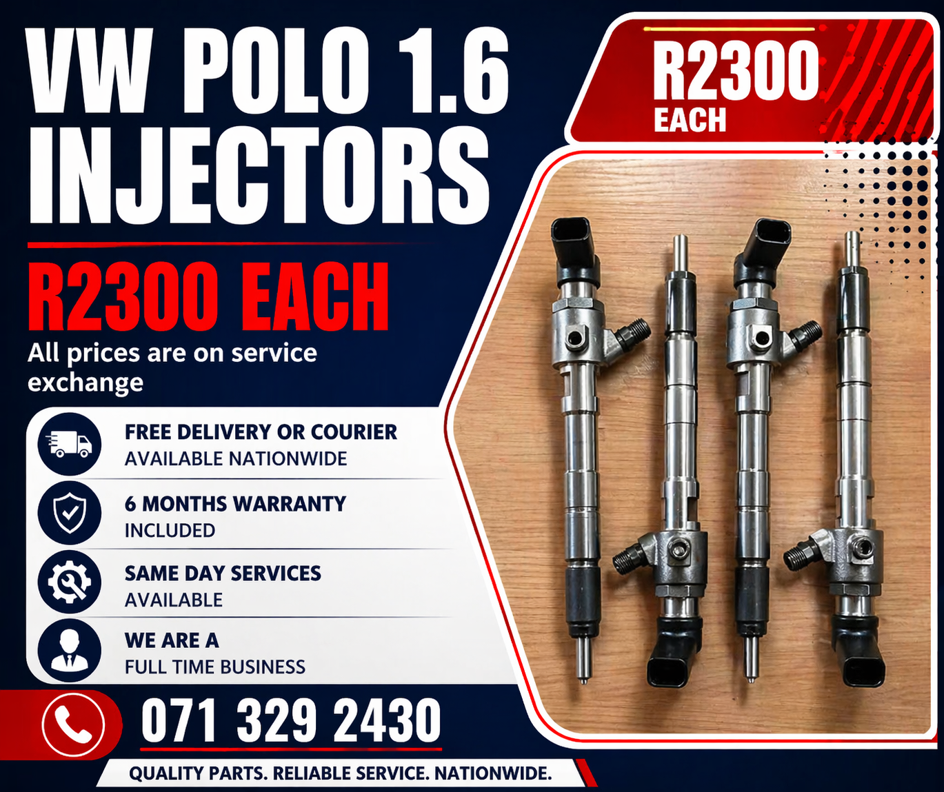 VW POLO 1.6 INJECTORS FOR SALE WITH WARRANTY INCLUDED - Private Seller VW POLO 1.6 INJECTORS FOR SALE WITH WARRANTY INCLUDED - Private Seller