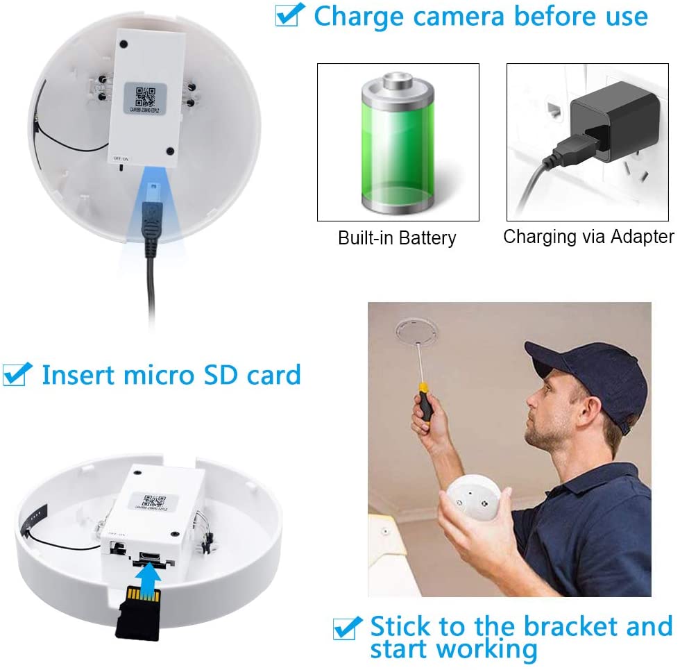 New Wireless Spy Smoke Detector HD Camera with WiFi and Motion Detection. NEW