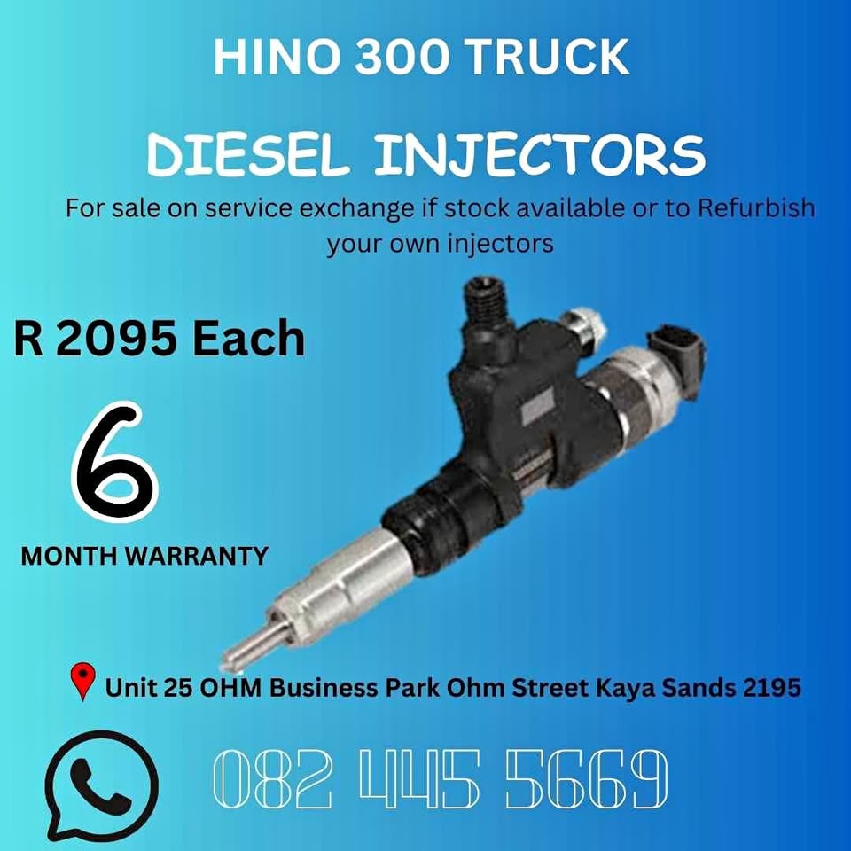 Hino 300 Truck Diesel injector for sale on service exchange or to recon