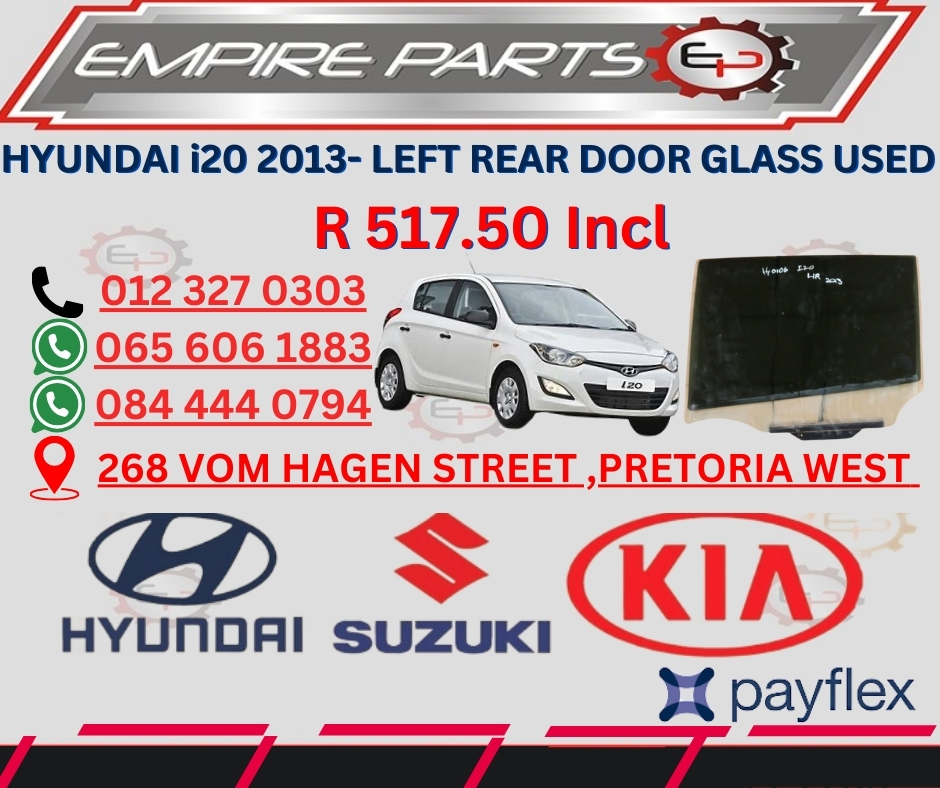 HYUNDAI i20 2013- LEFT REAR DOOR GLASS USED - Private Seller