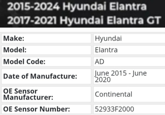 Hyundai Elantra TPMS tyre pressure monitor sensors and valves - Private Seller Hyundai Elantra TPMS tyre pressure monitor sensors and valves - Private Seller