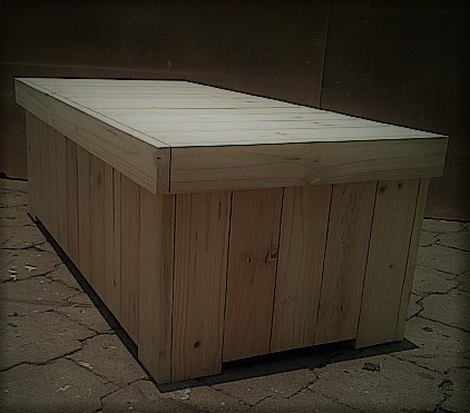 Patio bench with storage Farmhouse series 1300 Raw