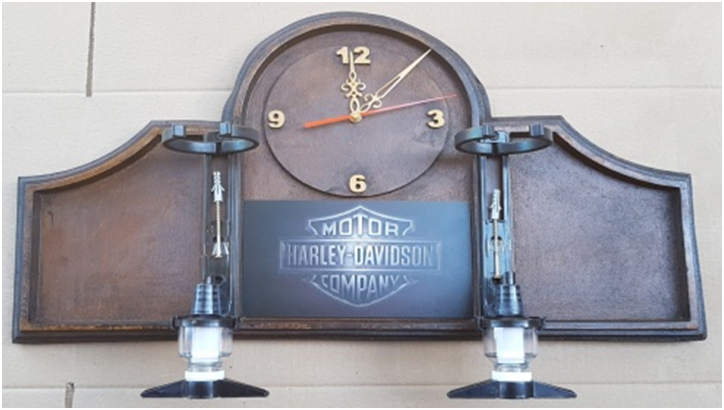 Liquor Dispensers: Harley Davidson MotorCycles Clock, 2 Optics. Brand New Items