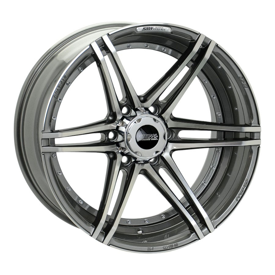 20″ SSW S250J01 6/139.7 Full Polish Gun Metal Matt Alloy Wheels