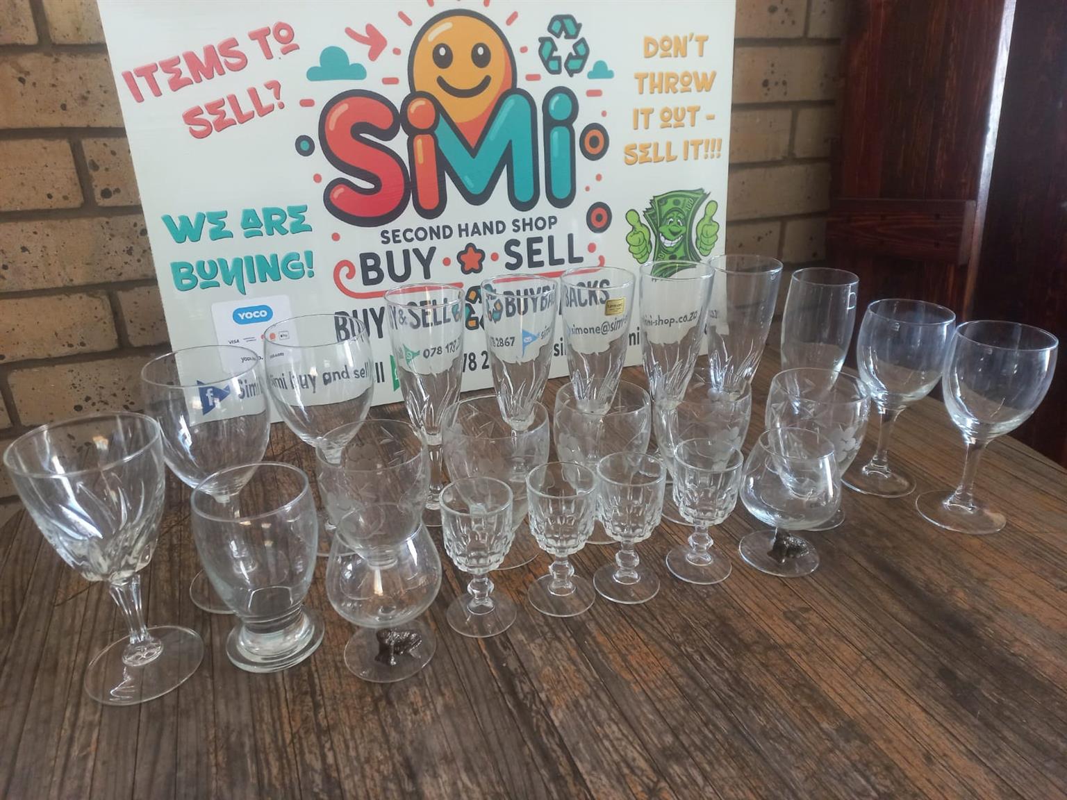 Various wine glassware