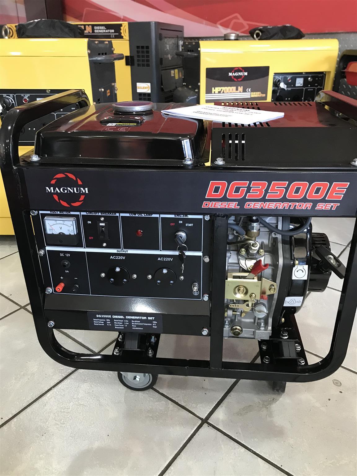 Generator Diesel DG3500E/3.5kva Single Phase with 5hp Diesel Eng. Price incl Vat
