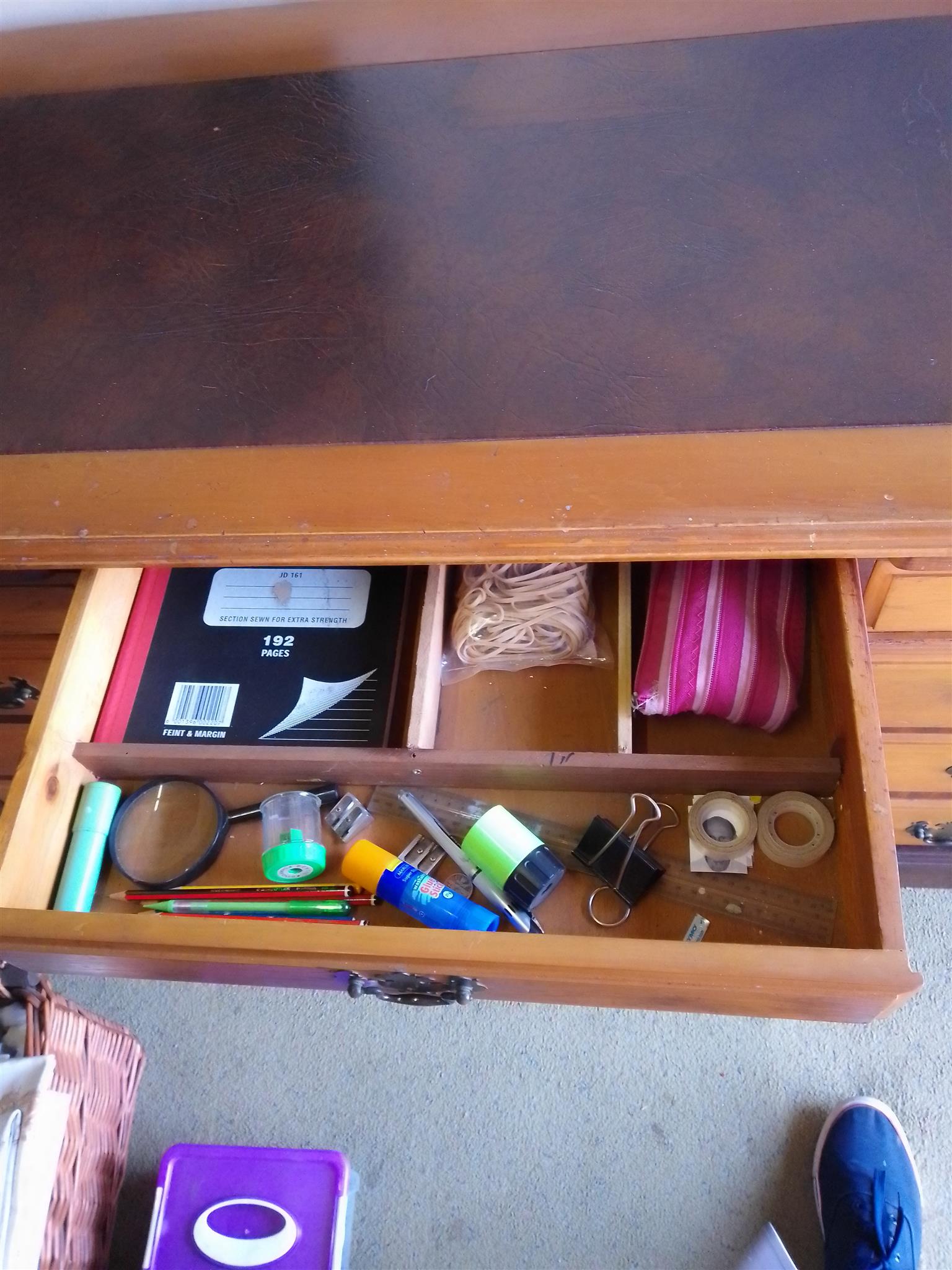 Teak wood office desk antique