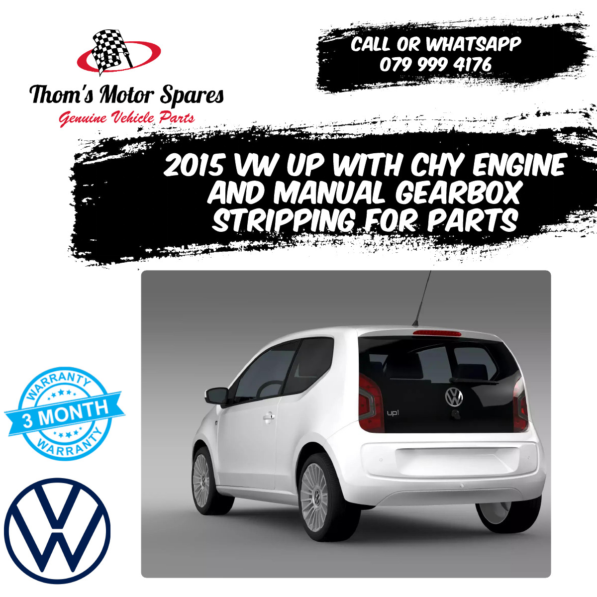 2015 VW UP WITH CHY ENGINE AND MANUAL GEARBOX STRIPPING FOR PARTS - Private Seller 2015 VW UP WITH CHY ENGINE AND MANUAL GEARBOX STRIPPING FOR PARTS - Private Seller