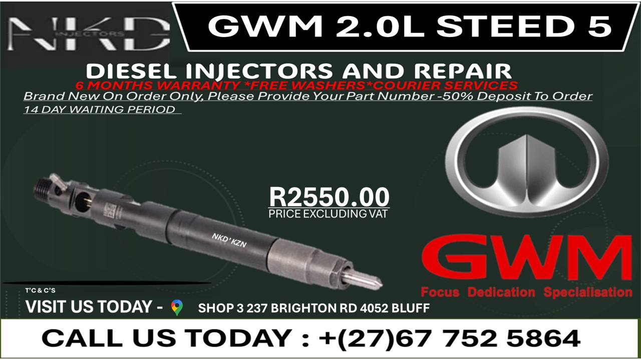 Gwm 2.0L STEED 5 Diesel Injectors on Recondition - Private Seller Gwm 2.0L STEED 5 Diesel Injectors on Recondition - Private Seller